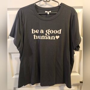 Be A Good Human. Maurices Women's Charcoal T-Shirt. Plus Size. 2X.